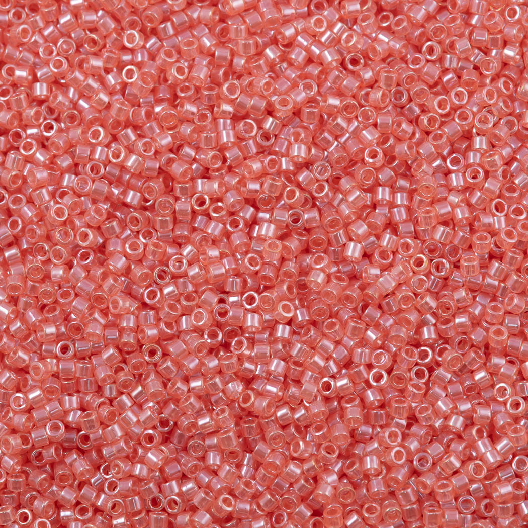 Miyuki Delica Seed Bead 11/0 Crystal Glazed Pink Grapefruit Luster