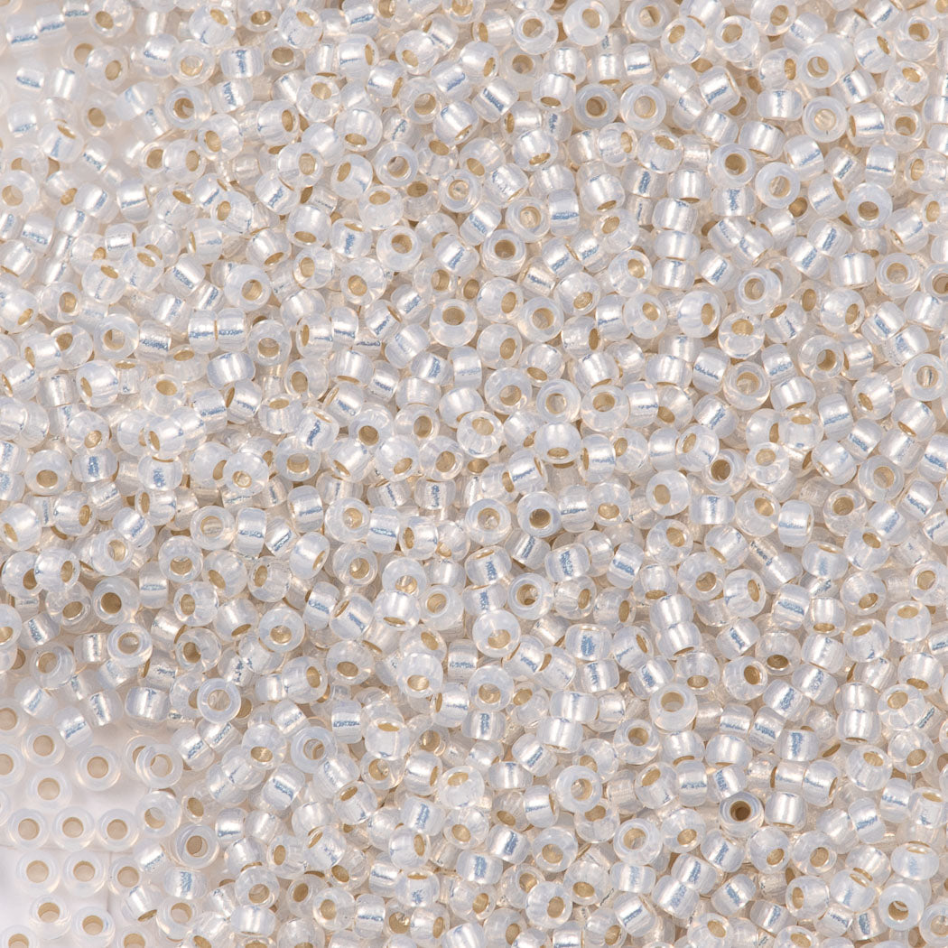 50g Miyuki Round Seed Bead 11/0 Gilt Lined Opal (551)