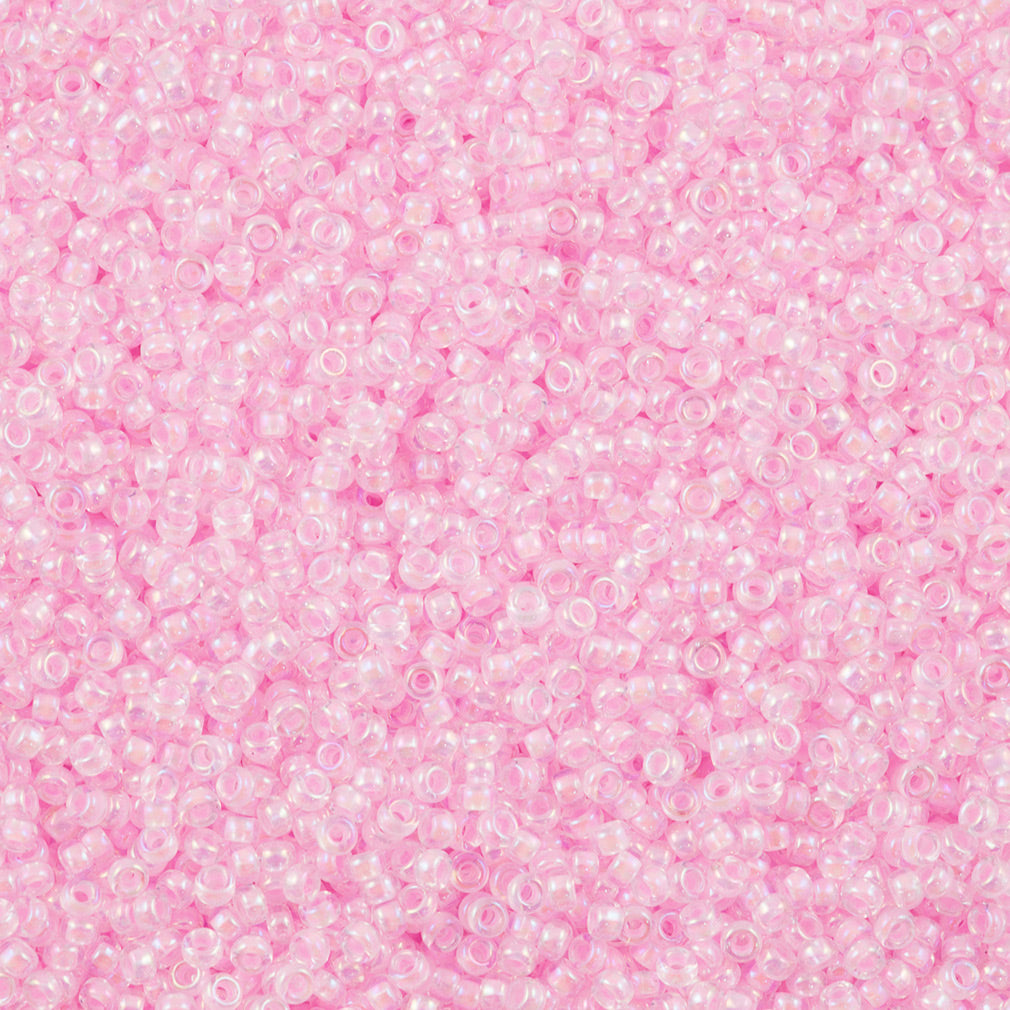 50g Miyuki Round Seed Bead 11/0 Inside Color Lined Pink AB (272)