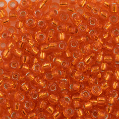 Miyuki Round Seed Bead 6/0 Silver Lined Orange 20g Tube (138S)