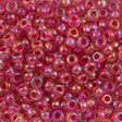 Miyuki Round Seed Bead 8/0 Inside Color Lined Fuchsia AB 22g Tube (355)
