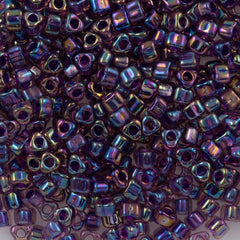 Miyuki Triangle Seed Bead 8/0 Light Rose Inside Color Lined Violet 23g Tube (1832)