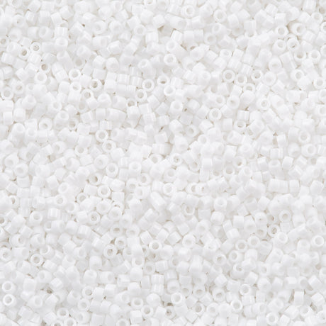 Miyuki Delica Seed Bead 15/0 Matte Chalk White AB 2-inch Tube DBS351
