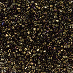 Miyuki Hex Cut Delica Seed Bead 10/0 Brown Iris 2-inch Tube DBMC7