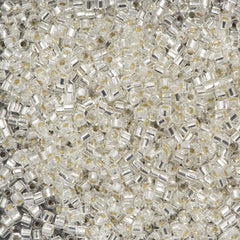 Miyuki Hex Cut Delica Seed Bead 10/0 Silver Lined Crystal 2-inch Tube DBMC41