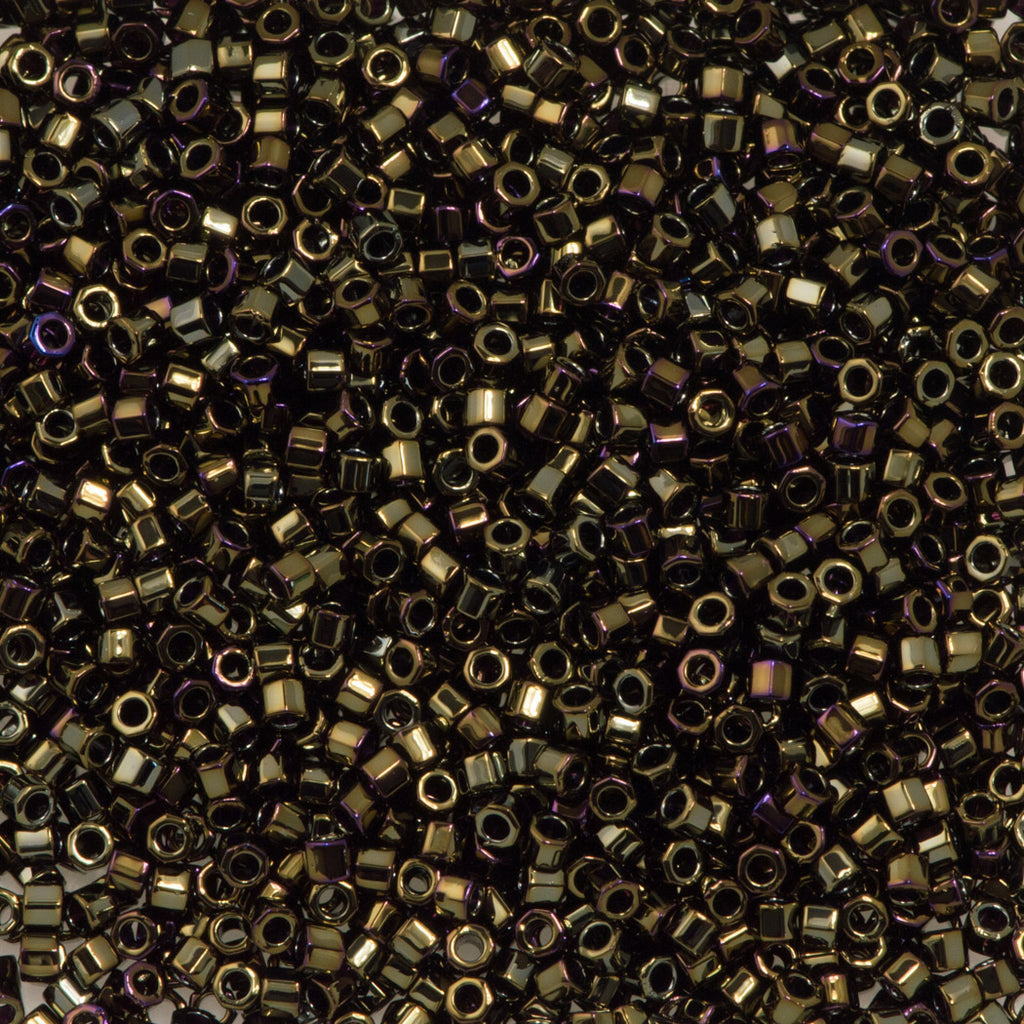 Miyuki Hex Cut Delica Seed Bead 15/0 Brown Iris 2-inch Tube DBSC7