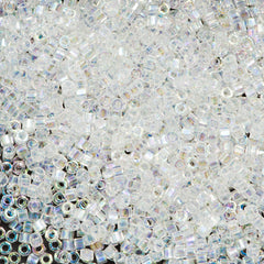 Miyuki Hex Cut Delica Seed Bead 15/0 Crystal AB 2-inch Tube DBSC51