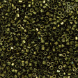 Miyuki Hex Cut Delica Seed Bead 8/0 Metallic Olive 2-inch Tube DBLC11