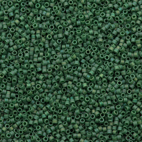 Miyuki Delica Seed Bead 11/0 Matte Opaque Glazed Turtle Green AB 2-inch Tube DB2311