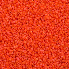Miyuki Delica Seed Bead 11/0 Matte Opaque Bright Orange AB 2-inch Tube DB872