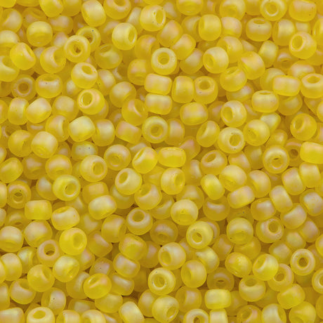 Miyuki Round Seed Bead 11/0 Matte Transparent Yellow AB (136FR)