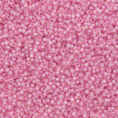 Miyuki Round Seed Bead 11/0 Silver Lined Dyed Light Pink 22g Tube (643)
