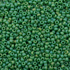 50g Miyuki Round Seed Bead 11/0 Opaque Jade Matte AB (411FR)