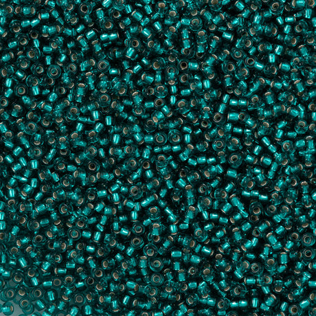 Miyuki Round Seed Bead 15/0 Silver Lined Teal 2-inch Tube (2425)