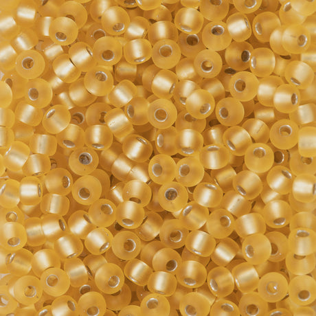 Miyuki Round Seed Beads 5/0 Matte Silver Lined Topaz 20g Tube (3f)