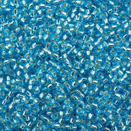 Miyuki Round Seed Bead 8/0 Silver Lined Blue Topaz 22g Tube (18)