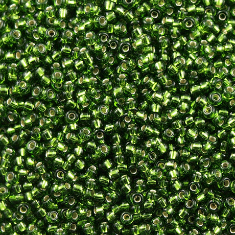 Miyuki Round Seed Bead 11/0 Silver Lined Olive 22g Tube (26)