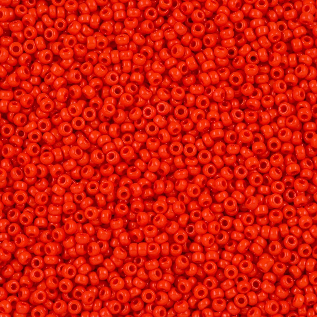 Miyuki Round Seed Bead 11/0 Opaque Vermilion Red 22g Tube (407)