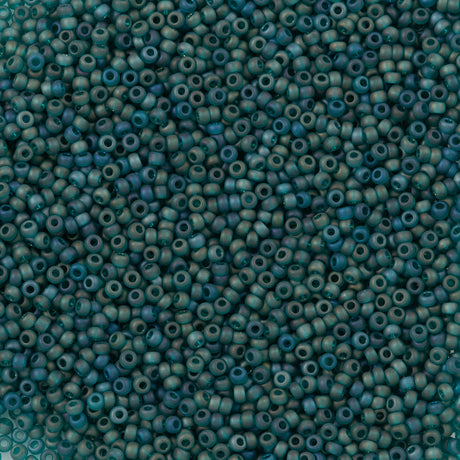 Czech Seed Bead 11/0 Matte Emerald AB (51710M)