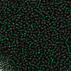 Czech Seed Bead 11/0 Dark Green Silver Lined (57150)