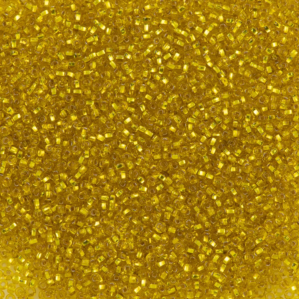 Czech Seed Bead 11/0 Yellow Silver Lined (87010)