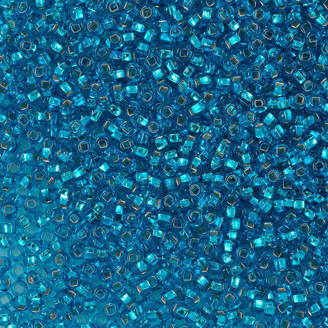 Czech Seed Bead 6/0 Silver Lined Dark Aqua 50g (67150)