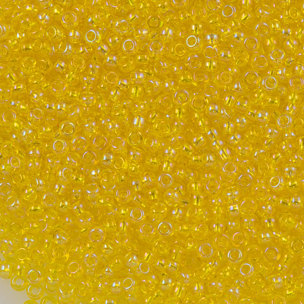 50g Czech Seed Bead 10/0 Transparent Yellow AB (81010)