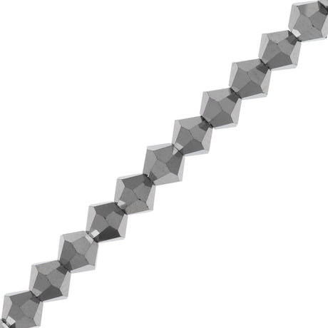 72 Preciosa Crystal 6mm Bicone Light Hematite Jet (23980LTHEM)