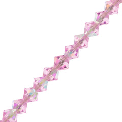 21 Preciosa Crystal 6mm Bicone Bead Pink Sapphire AB (70220AB)
