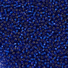 Czech Seed Bead 8/0 Silver Lined Dark Blue (67300)