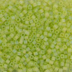 Miyuki 1.8mm Cube Seed Bead Matte Lime AB 8g Tube (143FR)