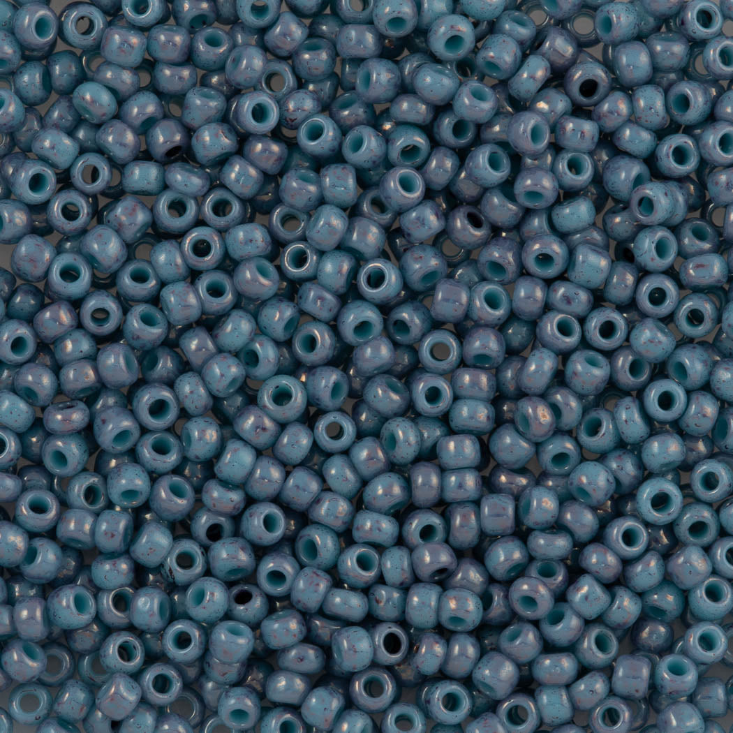 50g Toho Round Seed Bead 11/0 Opaque Turquoise Amethyst Marbled (1206)