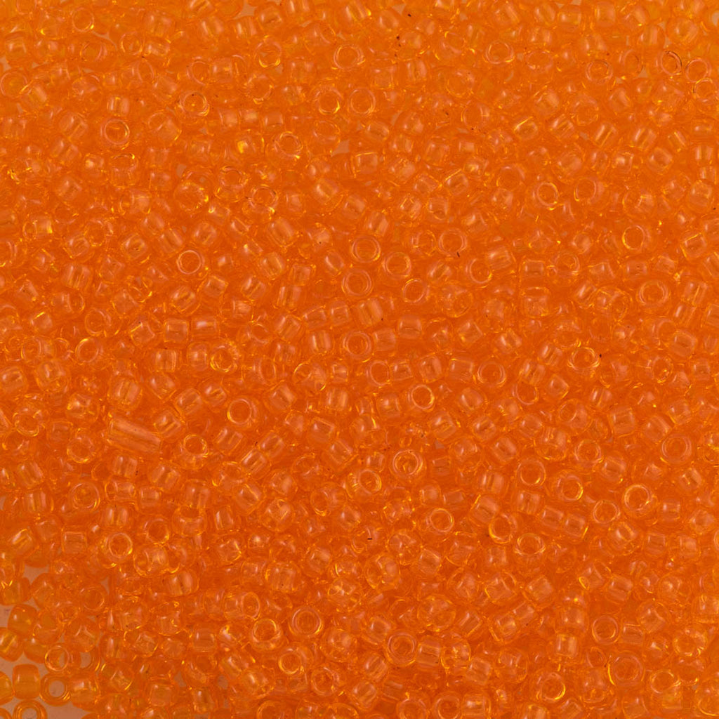 Toho Round Seed Bead 15/0 Transparent Medium Orange (10B)