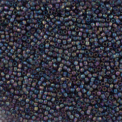 Toho Round Seed Beads 6/0 Transparent Tanzanite AB 2.5-inch tube (166D)