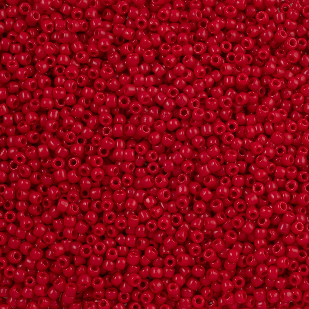 50g Toho Round Seed Beads 6/0 Opaque Red (45)