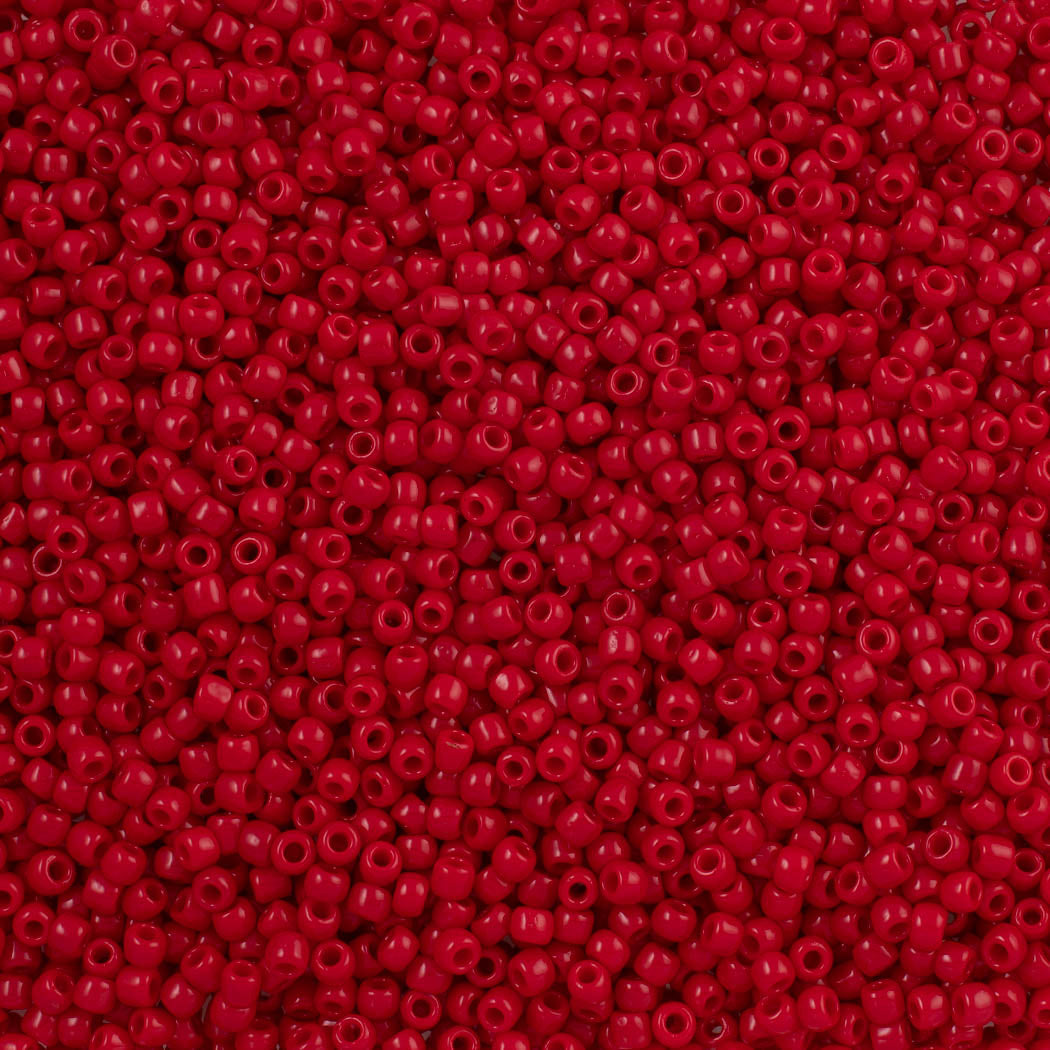 50g Toho Round Seed Bead 8/0 Opaque Red (45)