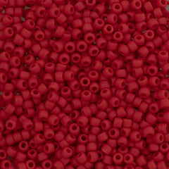 Toho Round Seed Bead 8/0 Opaque Matte Orange Red 2.5-inch tube (45AF)