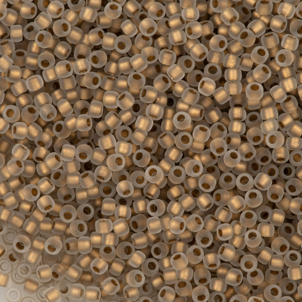 Toho Round Seed Bead 11/0 Inside Color Lined Matte Gold (989F)