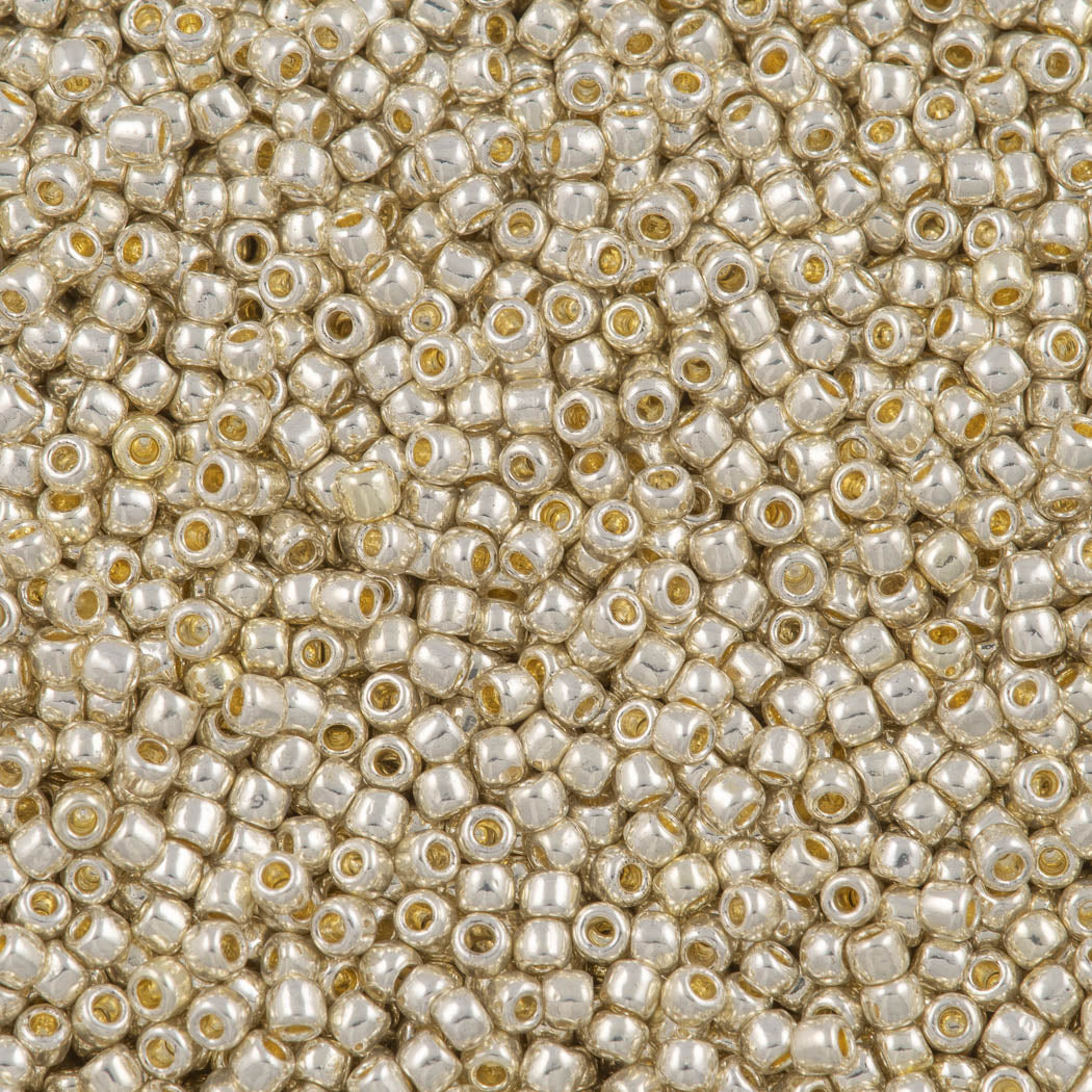 Toho Round 15/0 Seed Beads PermaFinish Galvanized Aluminum (2.5 Tube)