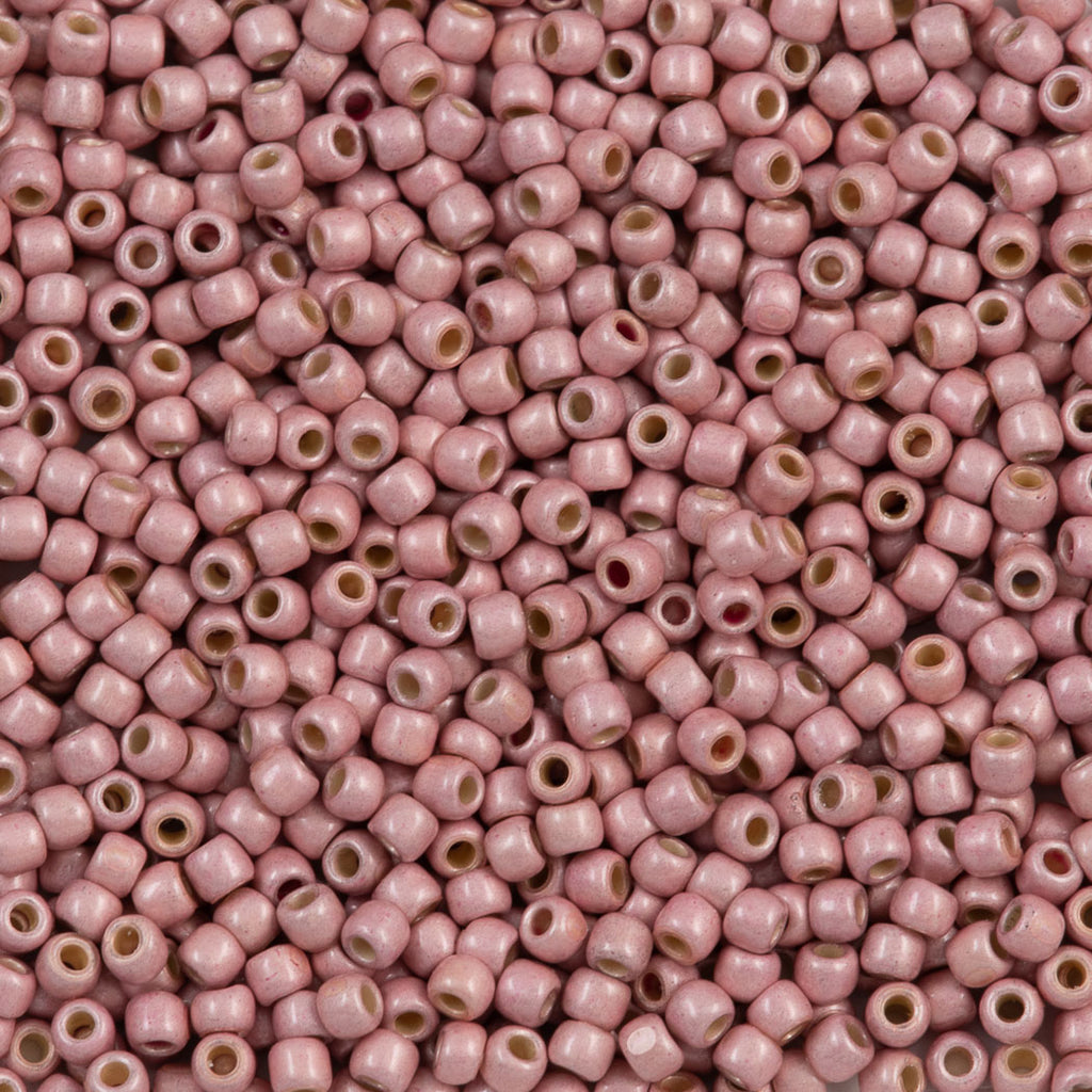 50g Toho Round Seed Bead 6/0 PermaFinish Matte Galvanized Peach Coral (552PFF)