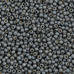 50g Toho Round Seed Bead 8/0 PermaFinish Matte Galvanized Blue Slate (565PFF)