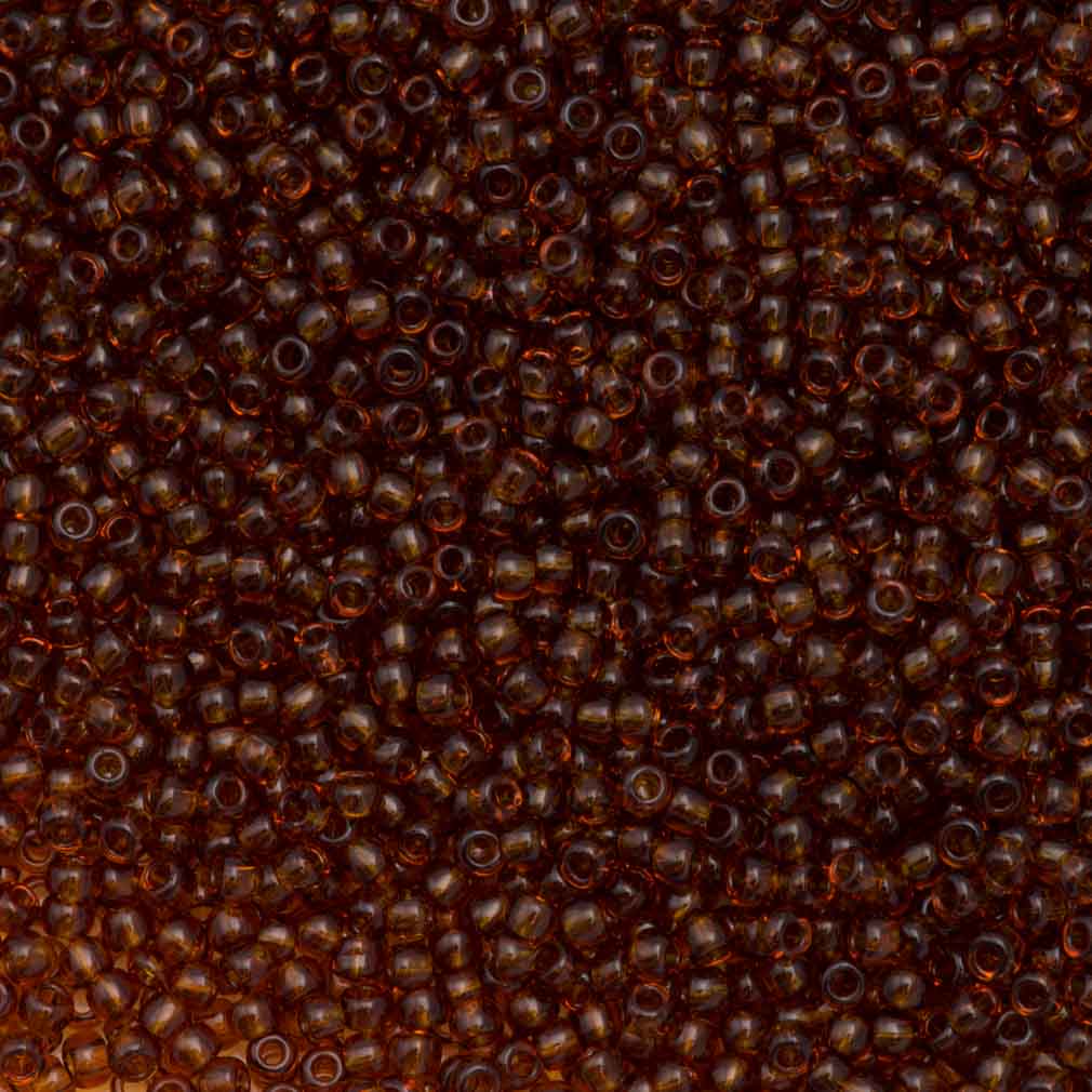 50g Toho Round Seed Bead 8/0 Transparent Smoky Topaz (941)