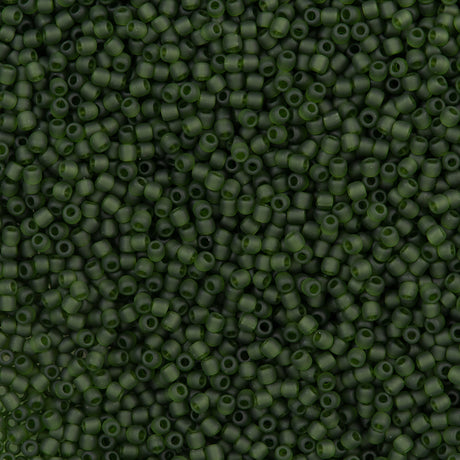 Toho Round Seed Bead 11/0 Transparent Matte Moss (940F)