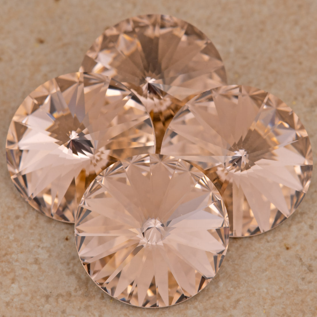 Four TRUE CRYSTAL 14mm Rivoli Vintage Rose (319)