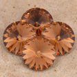 Four TRUE CRYSTAL 14mm Rivoli Light Smoked Topaz (221)