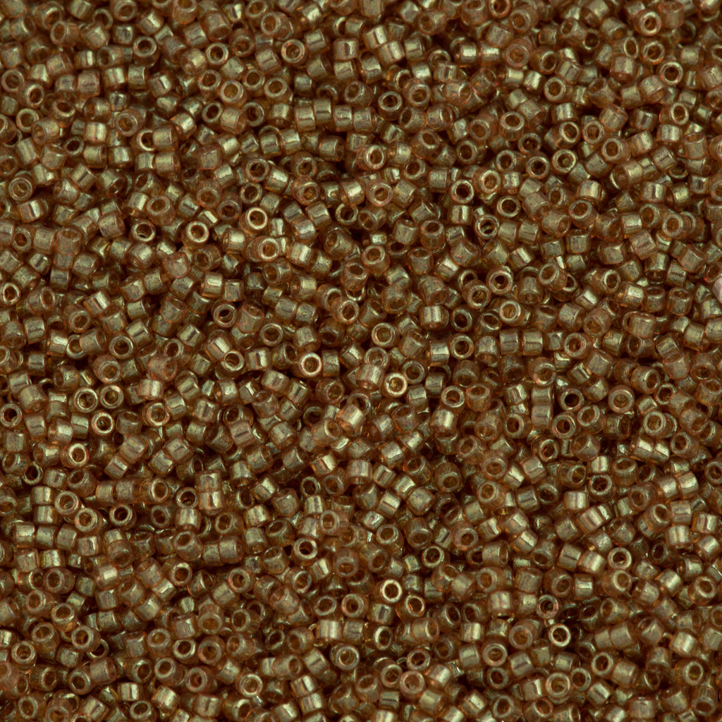 25g Miyuki Delica Seed Bead 11/0 Transparent Gold Luster Light Brown DB102
