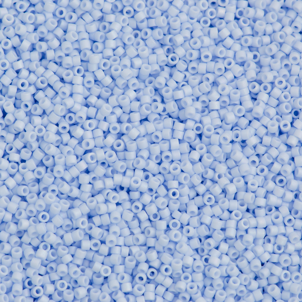 Miyuki Delica Seed Bead 11/0 Opaque Matte Arctic Blue AB 2-inch Tube DB1527