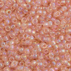 Toho Round Seed Beads 6/0 Transparent Champagne AB 2.5-inch tube (169)