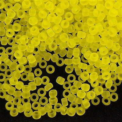 Toho Round Seed Bead 11/0 Transparent Matte Lemon 2.5-inch Tube (12F)