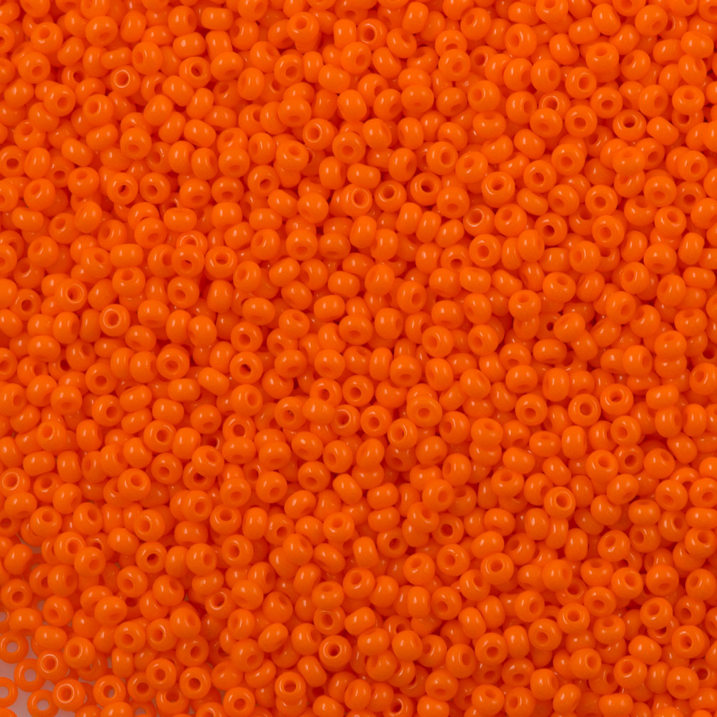 50g Czech Seed Bead 10/0 Opaque Orange (93140)